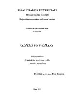 Konspekts 'Vadītājs un vadīšana', 1.
