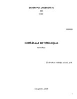 Eseja 'Domāšanas sistemoloģija', 1.