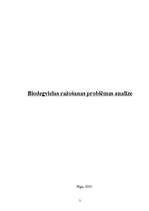 Eseja 'Biodegvielas ražošanas problēmas analīze', 1.