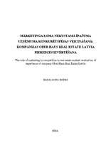 Diplomdarbs 'Mārketinga loma nekustamā īpašuma uzņēmuma konkurētspējas veicināšanā', 1.