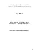 Referāts 'Džona Beitsa Klārka devums ekonomiskās teorijas veidošanā', 1.
