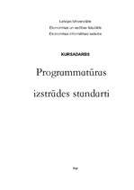 Referāts 'Programmatūras izstrādes standarti', 1.