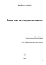 Referāts 'Žanna d'Arka kā Francijas nacionālā varone', 1.