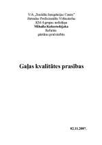 Konspekts 'Gaļas kvalitātes prasības', 1.