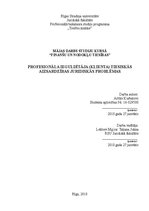 Eseja 'Profesionāla ieguldītāja (klienta) tiesiskās aizsardzības juridiskās probēlmas', 1.