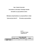 Konspekts 'Formulas programmēšana. Laboratorijas darbs', 1.