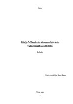 Referāts 'Kārļa Mīlenbaha devums latviešu valodniecības attīstībā', 1.