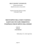 Konspekts 'Preces dzīves cikla fāzes un biznesa raksturlielumi tajos', 1.