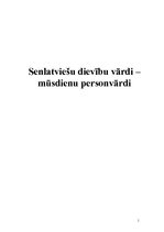 Referāts 'Senlatviešu dievību vārdi - mūsdienu personvārdi', 1.