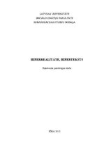 Referāts 'Hiperrealitāte, hiperteksts', 1.