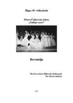 Eseja 'Pētera Čaikovska balets "Gulbju ezers"', 1.