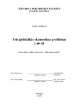 Referāts 'Trīs globālās ekonomiskās problēmas Latvijā', 1.