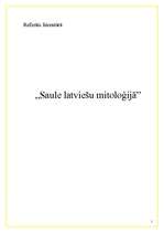 Referāts 'Saule latviešu mitoloģijā', 1.