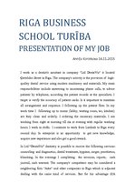 Eseja 'Presentation of My Job', 1.