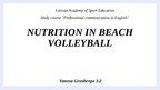 Prezentācija 'Nutrition in beach volleyball', 1.