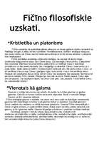 Referāts 'Marsilio Fičīno', 2.