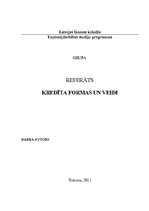 Referāts 'Kredītu formas un veidi', 1.