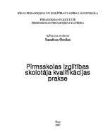Prakses atskaite 'Pirmsskolas izglītības skolotāja kvalifikācijas prakse', 1.