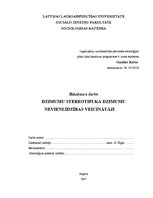 Diplomdarbs 'Dzimumu stereotipi kā dzimumu nevienlīdzības veicinātāji', 1.