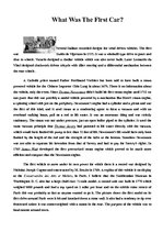 Konspekts 'What Was the First Car', 1.