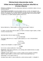 Konspekts 'Slīdes berzes koeficienta izmaiņas atkarībā no virsmas slīpuma', 1.