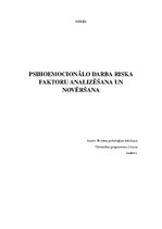 Referāts 'Psihoemocionālo darba riska faktoru analizēšana un novēršana', 1.