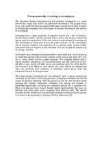 Eseja 'Entrepreneurship vs working as an employee', 1.