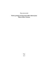 Eseja 'Nobela prēmijas laureāta ekonomikā raksturojums. Elinora Klēra Ostroma', 1.