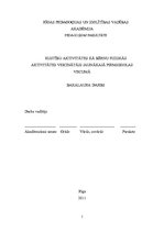 Diplomdarbs 'Kustību aktivitātes kā bērnu fiziskās aktivitātes veicinātājs jaunākajā pirmssko', 1.
