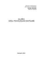 Referāts 'Cilvēks dzīļu psiholoģijas skatījumā', 1.