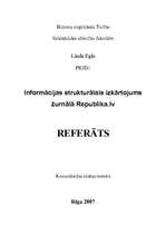 Referāts 'Informācijas strukturālais izkārtojums žurnālā "Republika.lv"', 1.