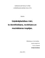 Konspekts 'Uzņēmējdarbības riski, to identificēšana, novēršana un mazināšanas iespējas', 1.