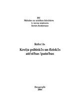 Referāts 'Kreiļu psihiskās un fiziskās attīstības īpatnības', 1.