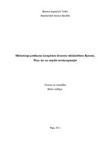Referāts 'Mārketinga pasākumu kompleksa elementu salīdzināšana Ryanair, Wizz Air un easyJe', 1.
