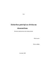 Referāts 'Elektrības patēriņš uz cilvēku un ekonomēšana', 1.