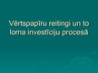 Prezentācija 'Vērtspapīru reitingi un to loma investīciju procesā', 1.