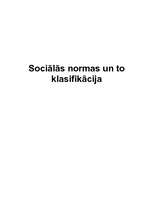 Referāts 'Sociālās normas un to klasifikācija', 1.