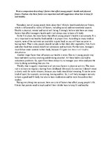 Eseja 'Three Factors that Affect Young People's Health and Physical Fitness', 1.