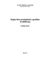 Referāts 'Slepkavība pastiprinošos apstākļos', 1.