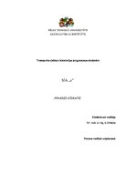 Prakses atskaite 'Transporta sistēmu inženierijas programmas studenta prakses atskaite', 1.
