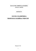 Referāts 'Sociālā darbinieka profesijas darbības principi', 1.