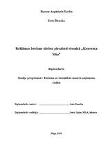 Diplomdarbs 'Reklāmas ietekme uz tūristu piesaisti viesnīcā "Konventa Sēta"', 1.