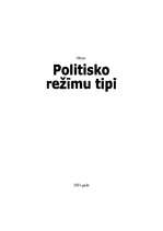 Referāts 'Politisko režīmu tipi', 1.