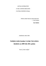 Eseja 'Studējošo skaita izmaiņas Latvijas Universitātes fakultātēs no 2009. līdz 2011.g', 1.