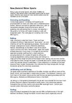 Konspekts 'New Zealand Water Sports', 1.
