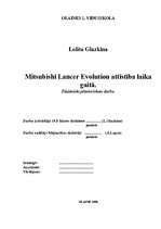 Referāts 'Mitsubishi Lancer Evolution attīstība laika gaitā', 1.