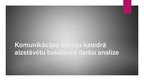 Prezentācija 'Komunikācijas studiju katedrā aizstāvēto bakalauru darbu analīze', 1.