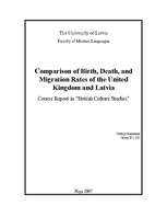 Eseja 'Comparison of Birth, Death and Migration Rates of the United Kingdom and Latvia', 1.