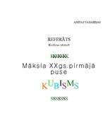 Referāts 'Kubisms - viens no 20.gadsimta mākslas virzieniem', 1.