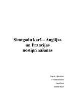 Referāts 'Simtgadu karš – Anglijas un Francijas nostiprināšanās', 1.